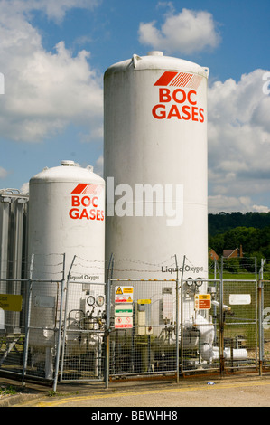 BOC-flüssiger Sauerstoff-Tanks Stockfoto