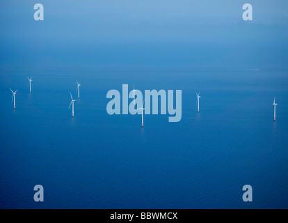 Offshore-Windpark, Mersey Mündung aus Liverpool, North West England Stockfoto