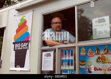 Doug Quint s Big Gay Ice Cream Truck macht seinen ersten Auftritt bei Brooklyn Pride im Prospect Park Brooklyn in New York Stockfoto