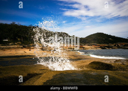 Biceno Blow Hole, Tasmanien, Australien. Stockfoto