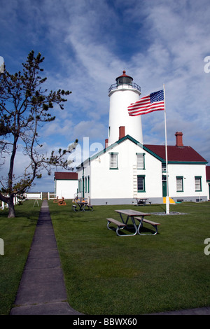 Neue Dungeness Licht Station, Sequim, Washington, USA, Nordamerika. Stockfoto