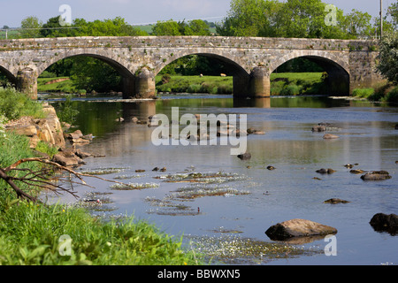 alte Steinbrücke über den Fluss Derg in Castlederg Grafschaft Tyrone Nordirland Vereinigtes Königreich Stockfoto