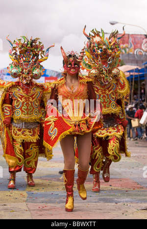 Des Teufels Tänzer im Karneval Oruro, Bolivien Stockfoto