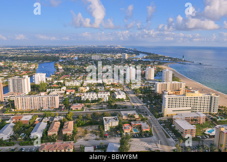 South Florida Luftbild der Küste Waterfront Gemeinschaften Stockfoto