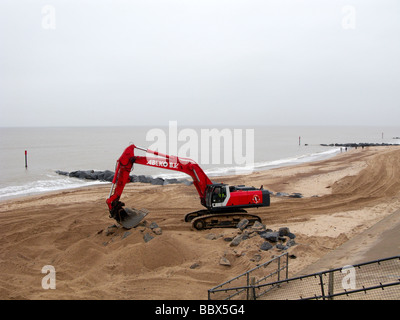 Reparatur von Norfolk Küstenschutzes Digger Stockfoto