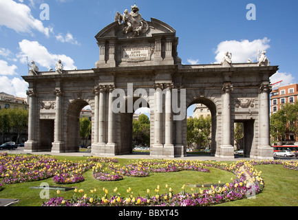 Puerta de Alcalá, Madrid, Spanien Stockfoto