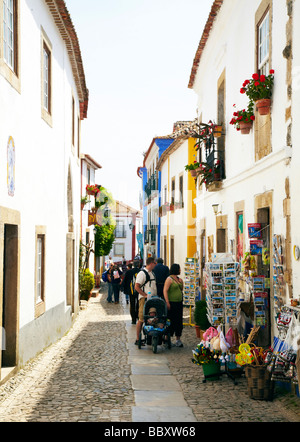 Straßenszene, Obidos, Portugal Stockfoto