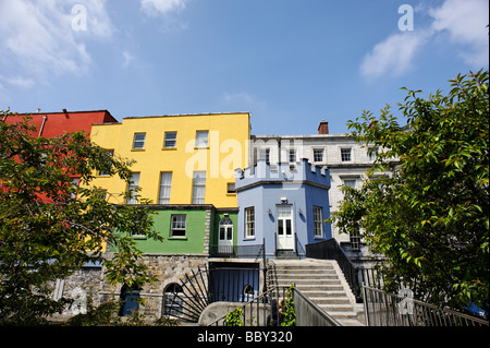 Bunt bemalte äußere Gebäude des Dublin Castle Dublin Irland Stockfoto