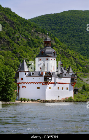 Burg Pfalzgrafenstein Palast in Kaub bin Rhein, Rheinland-Pfalz, Deutschland, Europa Stockfoto