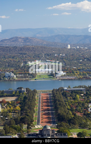 Parlament House Capital Hill alten Parlament House Lake Burley Griffin und ANZAC Parade Canberra ACT Australien Stockfoto