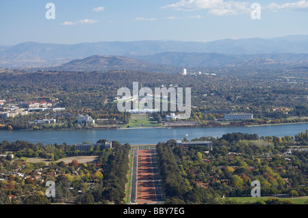 Parlament House Capital Hill alten Parlament House Lake Burley Griffin und ANZAC Parade Canberra ACT Australien Stockfoto