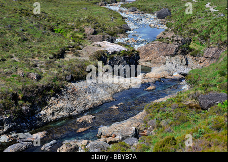 Felsformationen. Die Fee-Pools, Allt Kokos ' ein ' Mhadaidh, Coire Na Creich, Glen Brittle, Minginish, Isle Of Skye, Schottland, U.K Stockfoto