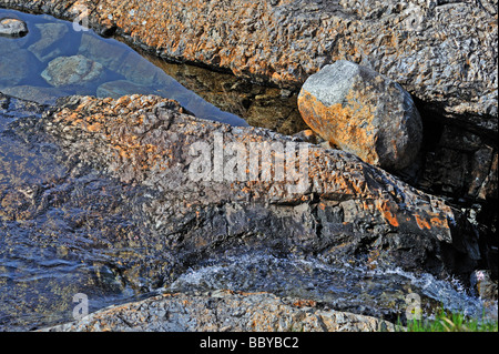 Felsformationen. Die Fee-Pools, Allt Kokos ' ein ' Mhadaidh, Coire Na Creich, Glen Brittle, Minginish, Isle Of Skye, Schottland, U.K Stockfoto