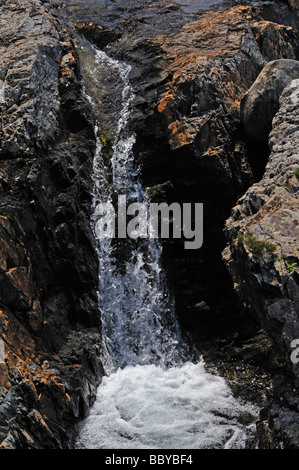 Felsformationen. Die Fee-Pools, Allt Kokos ' ein ' Mhadaidh, Coire Na Creich, Glen Brittle, Minginish, Isle Of Skye, Schottland, U.K Stockfoto