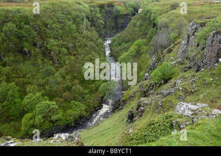 Lealt Fluss-Schlucht und Wasserfälle, Trotternish, Isle Of Skye, Schottland Stockfoto