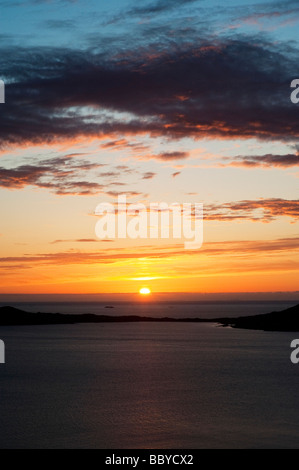 Sonnenuntergang über z. Island, Isle of Harris, äußeren Hebriden, Schottland Stockfoto