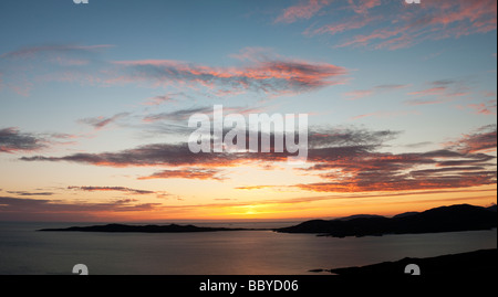 Sonnenuntergang über z. Island, Isle of Harris, äußeren Hebriden, Schottland Stockfoto