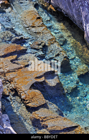 Felsformationen. Die Fee-Pools, Allt Kokos ' ein ' Mhadaidh, Coire Na Creich, Glen Brittle, Minginish, Isle Of Skye, Schottland, U.K Stockfoto