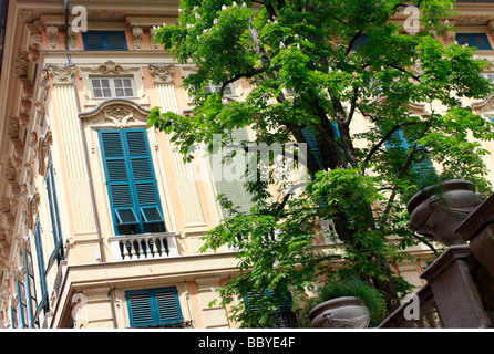 Spektakuläre restaurierten Palazzo, Teil der Via Garibaldi, Strada Nuova Entwicklungsprojekt in Genua, Italien Stockfoto