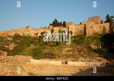 Teatro Romano Alcazaba Malaga Costa del Sol Andalusien España Roman Theater und Zitadelle von Malaga Costa del Sol Andalusia Spanien Stockfoto