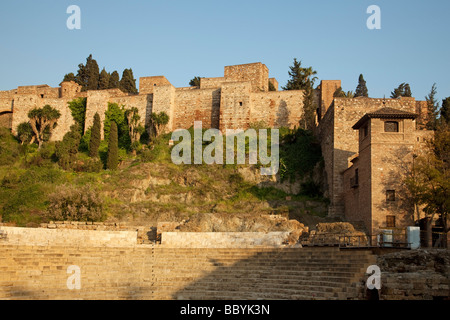 Teatro Romano Alcazaba Malaga Costa del Sol Andalusien España Roman Theater und Zitadelle von Malaga Costa del Sol Andalusia Spanien Stockfoto