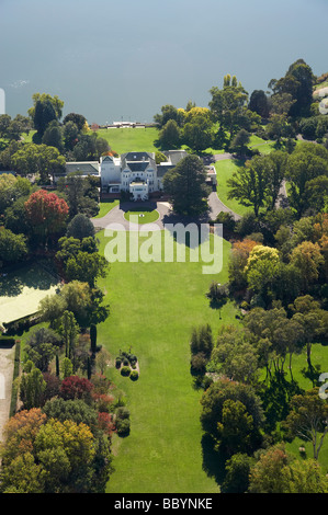 Government House und Gärten Yarralumla und Lake Burley Griffin Canberra ACT Australien Antenne Stockfoto