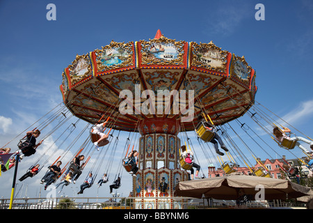 Stuhl o Flugzeug Jahrmarkt Kirmes fahren Bangor Grafschaft unten Nordirland Vereinigtes Königreich Stockfoto