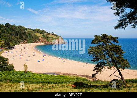 ein sonniger Sommertag in Blackpool Sands in der Nähe von Dartmouth in Devon, Großbritannien Stockfoto