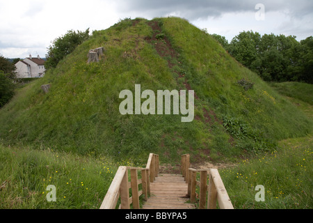 Harryville Motte von Bailey 12. Jahrhundert Erdarbeiten Ballymena Grafschaft Antrim Nordirland betrachtet Stockfoto