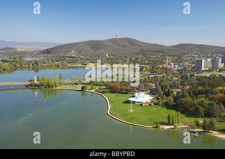 Commonwealth Park Black Mountain und Lake Burley Griffin Canberra ACT Australien Antenne Stockfoto