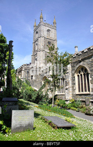 St.Fimbarrus Kirche, Fowey, Cornwall, England, Vereinigtes Königreich Stockfoto