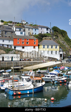 Blick auf den Hafen, Mevagissey, Cornwall, England, Vereinigtes Königreich Stockfoto
