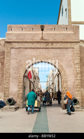 Stadt Wand, Essaouira, Marokko, Afrika Stockfoto