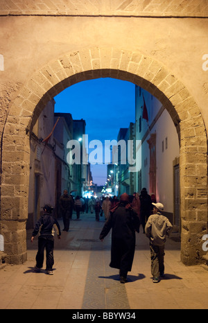 Stadt Wand, Essaouira, Marokko, Afrika Stockfoto