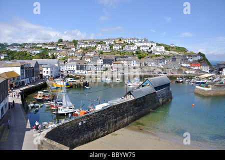 Blick auf den Hafen, Mevagissey, Cornwall, England, Vereinigtes Königreich Stockfoto