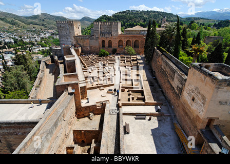 Blick vom Torre De La Vela, der Alcazaba, Alhambra, Granada, Andalusien, Spanien, Europa Stockfoto