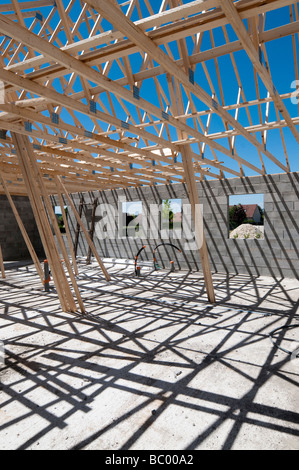 Inländische Wohnungsbau auf der Baustelle - Indre-et-Loire, Frankreich. Stockfoto