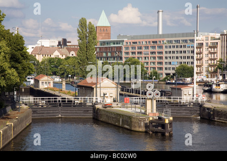 Mühlendamm Schleuse, Fluss Spree, Berlin, Deutschland Stockfoto