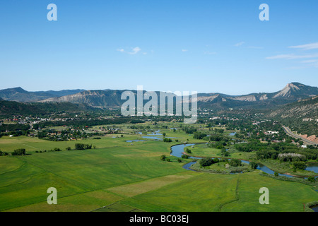 Animas River Valley und Durango, CO. Stockfoto