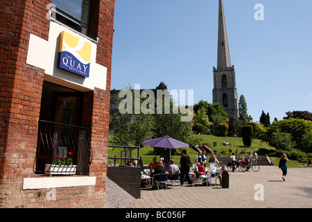 Turm der zerstörten Kirche of St. Andrews Volksmund die Glovers Nadel von Quayhead quadratischen Worcester uk Stockfoto