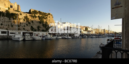 Panoramabild - The Port, Ciutadella, Menorca, Spanien Stockfoto