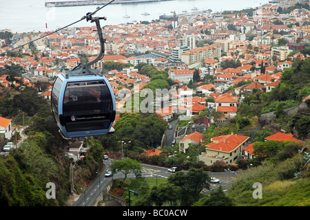 Seilbahn über Funchal vom Hafen von Funchal nach Monte Madeira Reisen Stockfoto