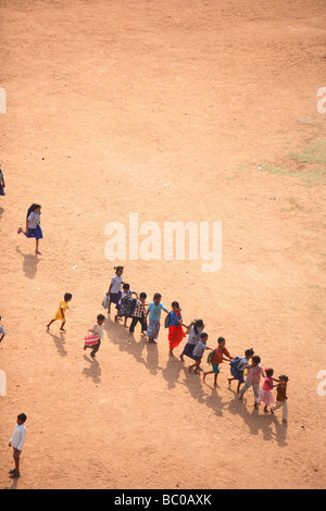 Indien, Tamil Nadu, Thanjavur, Thanjavur, Schulhof Stockfoto