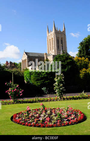 Der Klostergarten und St Edmundsbury Cathedral, Bury St Edmunds Suffolk England UK Stockfoto