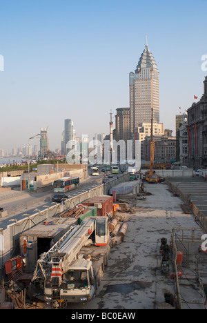 Wiederaufbau-Projekt der am Flussufer entlang Bund geplant für die Weltausstellung Expo 2010 in Shanghai Stockfoto