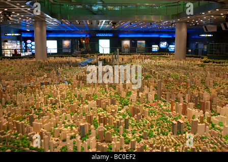 Beleuchtete Skala Plan von Shanghai für Welt Expo 2010 Shanghai Urban Planning Exhibition Hall China Stockfoto