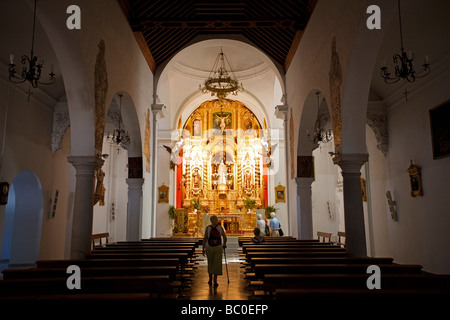 Kirche der Unbefleckten Empfängnis in das weiße Dorf Mijas Pueblo Malaga Costa del Sol Andalusia Spaniens Stockfoto