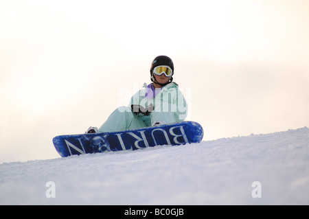 Snowboarden im Resort Geilo, Norwegen Stockfoto