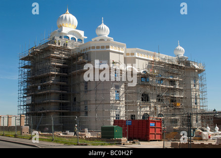 Gurdwara Sikh-Tempel im Bau, Leamington Spa, Warwickshire, UK. Stockfoto