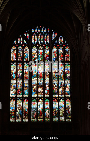 Glasfenster im Gloucester Cathedral, England Stockfoto